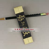 Vintage made old pure copper brass town ruler copper paperweight copper pressure ruler embossed Tiandaochouqin length 17 8 cm