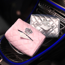 Car tissue box car drawing box hanging sun visor fixed armrest box car tissue bag creative high-end