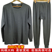 Middle-aged and elderly fattened plus size cotton autumn pants elderly cotton basic underwear extra-large spring and autumn suit men