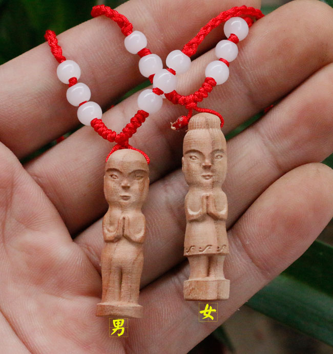 肥城桃之妖桃木人 开光纳福 小儿压惊夜哭 辟邪保平安 纯手工立体