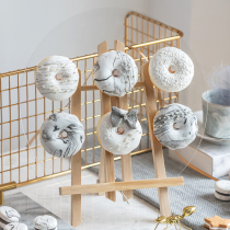 Simulation donut model ins wind marbled black gold shooting props fake cake dessert window decoration pendulum