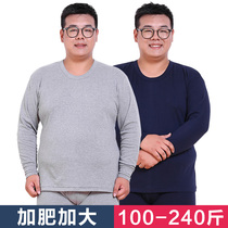 Fat plus size autumn coat mens cotton middle-aged cotton loose thin section thermal underwear Fat cotton sweater top