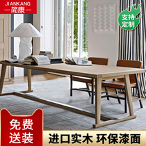New Chinese style retro nostalgic office conference table Solid wood large board workbench negotiation training staff office desk and chair