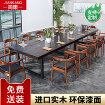Conference table Solid wood office desk Long table Simple modern large board table Computer table Desk Writing desk Office furniture