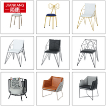 Nordic retro industrial style loft casual clothing store Simple modern Wrought iron sofa chair coffee table dining chair combination