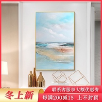 Hand-painted oil painting modern simple high-end entrance entrance corridor corridor decorative painting light luxury abstract vertical wall hanging painting