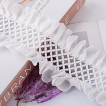 Curtain Lace Lace Lace Mesh Yarn Embroidered Dress Hem Bedside Accessories White Vertical Splicing Lace handmade M-7