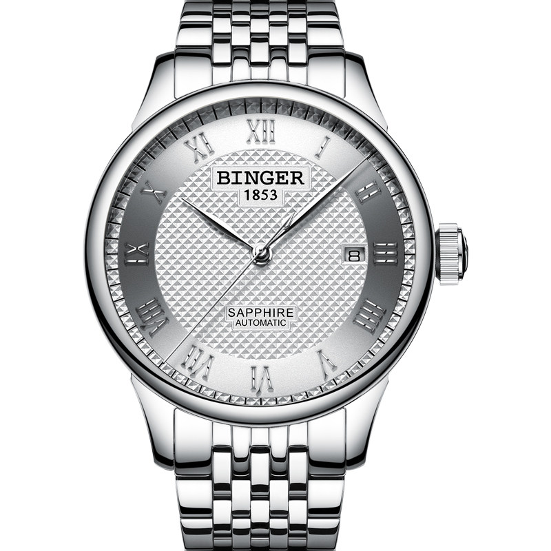 宾格binger手表指挥官全自动机械表男士精钢防水大气商务时尚手表