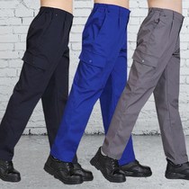 Spring Autumn Work Clothes Pants Men And Women Multi-Pocket Electric Welding Steam Repair Summer Labor Wear Pants Wear Wash Frock Pants For Wear And Wear