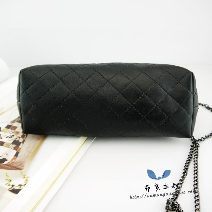 芒果手作 手工布艺diy 20cm方形黑色大格pu皮口金包材料包 欧美风_双