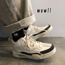 Harajuku port style ins tide shoes spring and autumn mens shoes high-top 2022 new Korean version of the wild board shoes sports middle-top