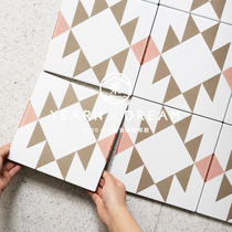 Small Match Triangle Pattern Collision Color Warm Pink Blue Grey Mesh Red Flowers Brick Wall Floor Tiles Dining Room Dining Room Dining Room Kitchen balcony 200