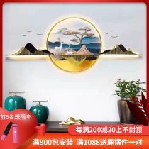 New Chinese landscape Living room wall decoration Sofa background wall decoration Dining room 3d three-dimensional wall hanging wall light luxury pendant
