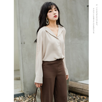 Design sense niche chiffon V-neck shirt Womens Spring 2021 New French port style retro port flavor top