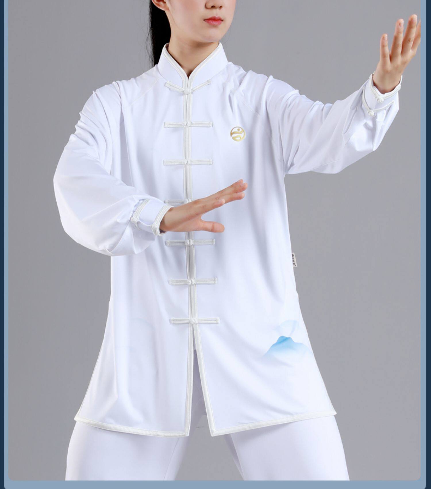 武极堂关山牛奶丝太极服女春夏秋长袖练功服武术太极拳服男中老年