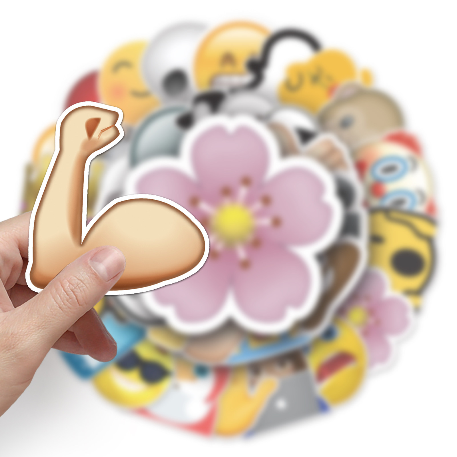 52张卡通表情符号涂鸦行李箱滑板手机平板笔记本电脑防水无痕贴纸