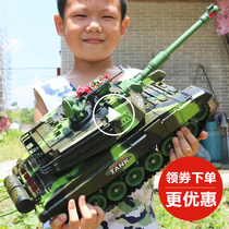 Large remote control tank can launch Electric Childrens crawler cannon model boy off-road toy car