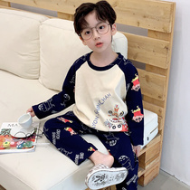 Childrens pajamas spring and autumn boys cotton long sleeve thin middle child baby cartoon boy home clothing set