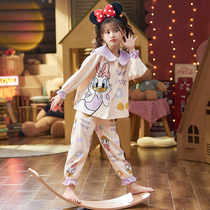 Girls pajamas cotton spring and autumn parent-child mother and daughter long sleeve thin childrens suit
