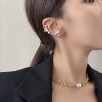 INNOSENSE temperament advanced sense ear clip exquisite shiny fan rhinestone ear clip fashion earrings