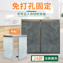 Cabinet door custom kitchen stove cabinet door tempered glass perforation-free crystal steel door with frame cabinet door custom self-installation