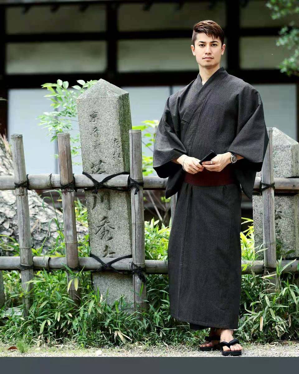 日本传统男士和服浴衣武士款日系家居服拍摄cos旅游含腰带多款式