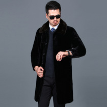 High-grade new big brand 2021 winter mens lapel long warm mink fur coat mink coat