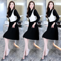 Early Autumn Long Sleeve Dress Dress Woman Autumn Dress 2021 New Fashion Little Subfried Street Horse Chia Suit Dress Two Sets