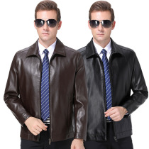 New products genuine leather leather clothes man 2022 spring autumn new sheep leather jacket jacket in old age turnover daddy dress big card