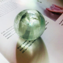 Natural Green fluorite crystal ball Office Home feng shui ornaments