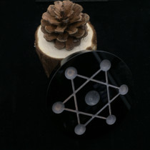 Obsidian Crystal seven star ornaments base Crystal base tray ornaments