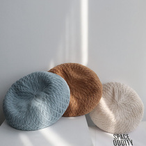 2021 linen spring summer jacquard beret three-dimensional New painter hat lady Japanese knitted cold breathable hat
