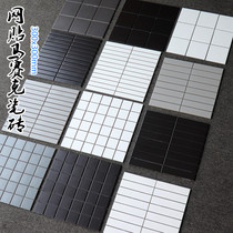 Simple black and white mosaic tile kitchen toilet long strip tile bathroom dining room square wall tile