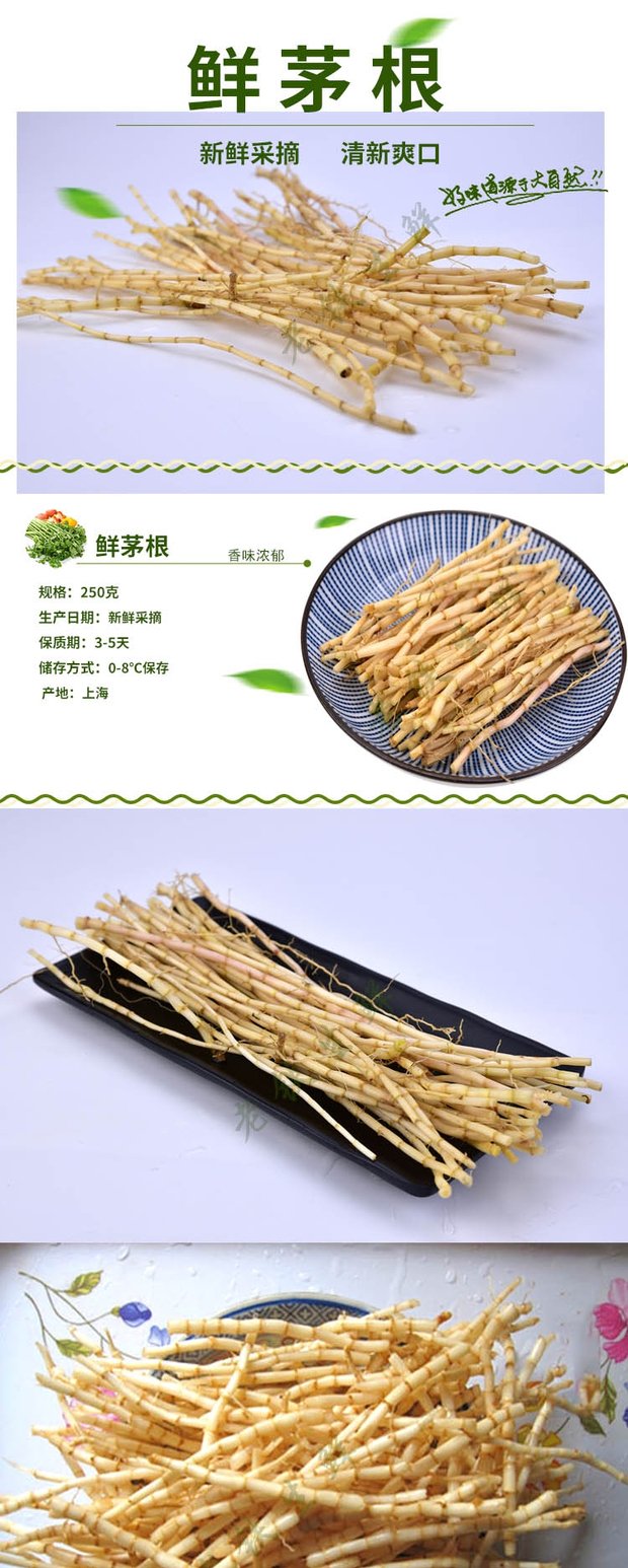 新鲜茅根 白茅根250g竹蔗芦根新鲜蔬菜香料江浙沪任满