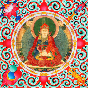 十字绣 包邮 精准印花 满格全绣 唐卡十字绣 大乐莲师图