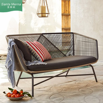 Nordic Outdoor Rattan Sofa Combined Living-room Casual Sloth Fujii chair sofa Three sets Balcony Courtyard Furniture