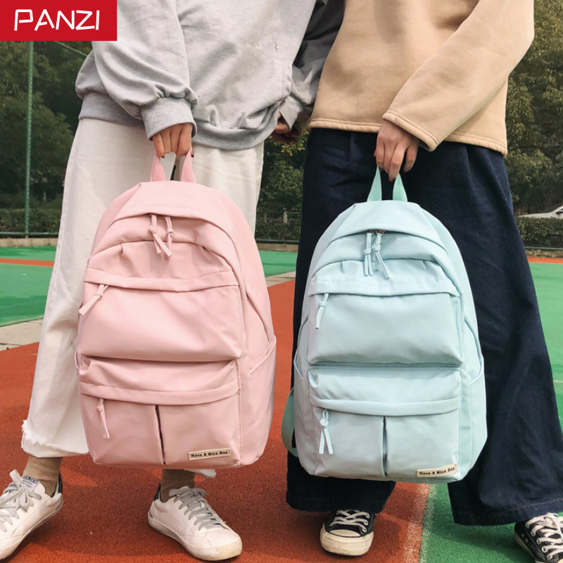 School bag female Korean version Harajuku ulzzang large capacity high school junior high school students campus backpack Simple ins backpack