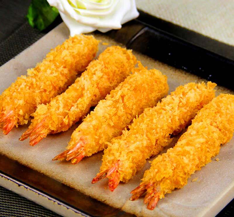 日式面包虾 去头全虾 酒店餐厅 点心料理 炸虾黄金虾 油炸