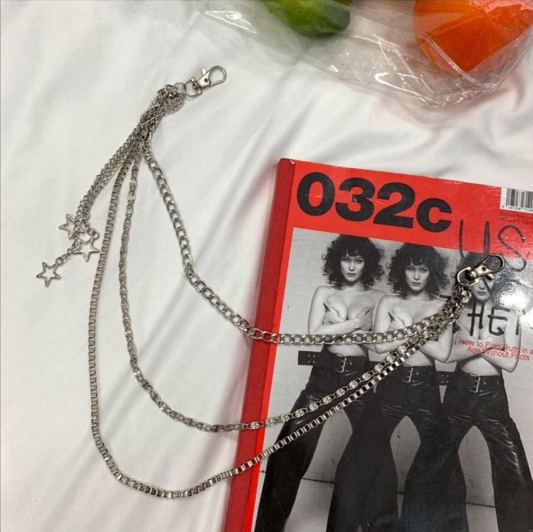 korean version of the belt female ins cool dark punk style chain trousers pants chain wild decoration