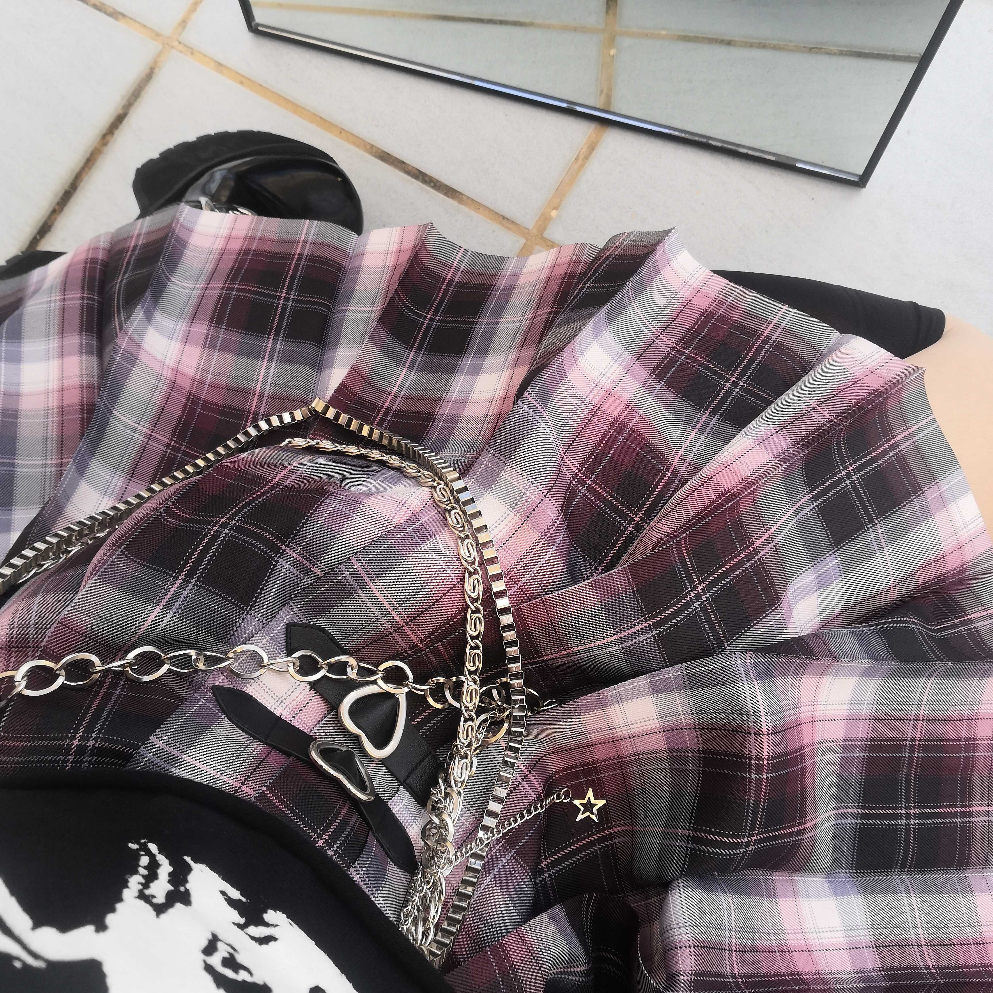 korean version of the belt female ins cool dark punk style chain trousers pants chain wild decoration