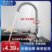 Hot and cold tap switch surface basin tap Terra basin sink stainless steel washbasin washbasin kitchen wash vegetable full copper