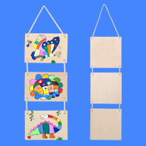 Wooden hanging plate children DIY handmade drawing painted painted kindergarten creative decorative material pendants hanging accessories