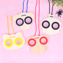 diy wood ten thousand flower mirror log multi-prism animal Wanflower glasses painted with color kaly kaley nursery material