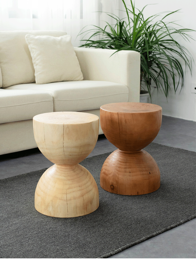 民宿酒店实木墩子创意原木树桩木桩木墩木凳小圆边几角几装饰木墩