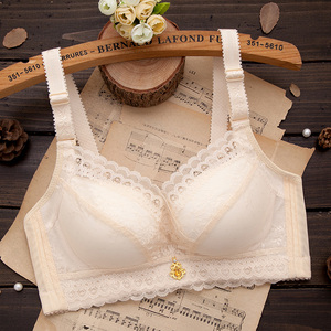 夏季白色内衣女士薄款无钢圈文胸收副乳性感小胸聚拢上托加厚胸罩