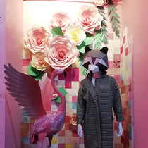 Valentine's Day large paper rose wall shop window wedding decoration large wedding layout flower wall background wall