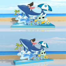 Summer Decoration Mall Dp Point Scene Arrangement Shopping Festival Events Props Cartoon Dress Plates Summer Beauty Chen