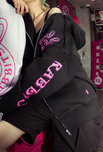 優羽 FR2 Logo within Face Outline Zip Fr2 Ume Logo Within Face Outline Zip Sweatshirt Trendy Zipper