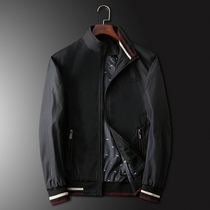 Spring and autumn jacket Mens jacket Wild loose stand collar Spring outfit Middle-aged dads jacket jacket Mens clothing