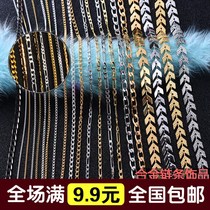 Japanese Nail Art Alloy Chunky Chain Punk Style Metal Airplane Chain Gold and Silver Button Chain Glossy $15 Shipment